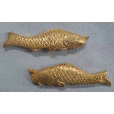 画像1: 銀製目貫　鯉