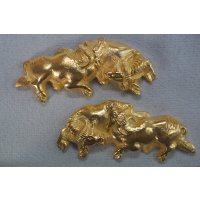 銀製目貫　牛