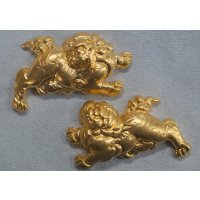 銀製目貫　獅子