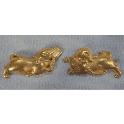 画像1: 銀製目貫　犬（小）