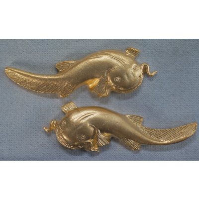 画像1: 銀製目貫　なまず