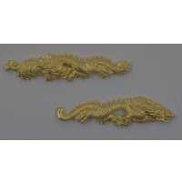 銀製目貫　竜（細長・小）