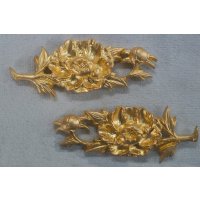 銀製目貫　牡丹