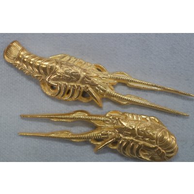 画像1: 銀製目貫　海老