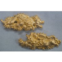 銀製目貫　竜虎
