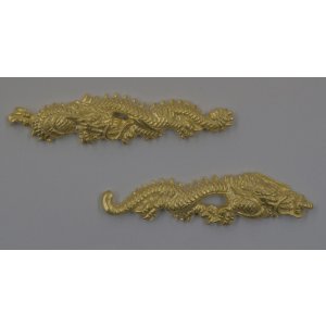 画像: 銀製目貫　竜（細長・小）